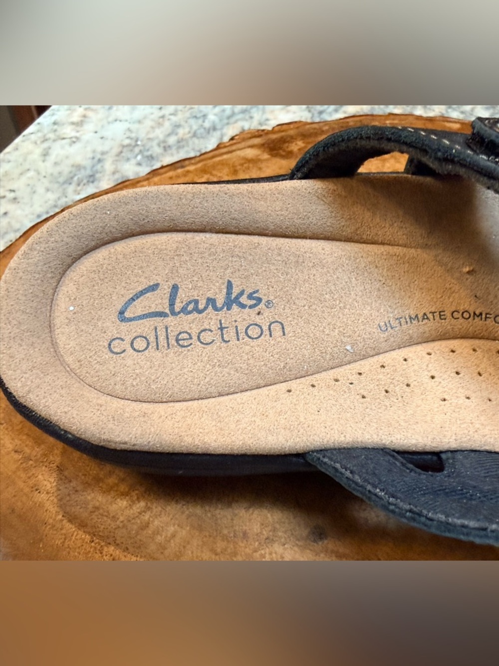 Clarks Leisa Collection Sandals  8 Leather Adjustable Velcro Comfort Slides - Picture 8 of 10